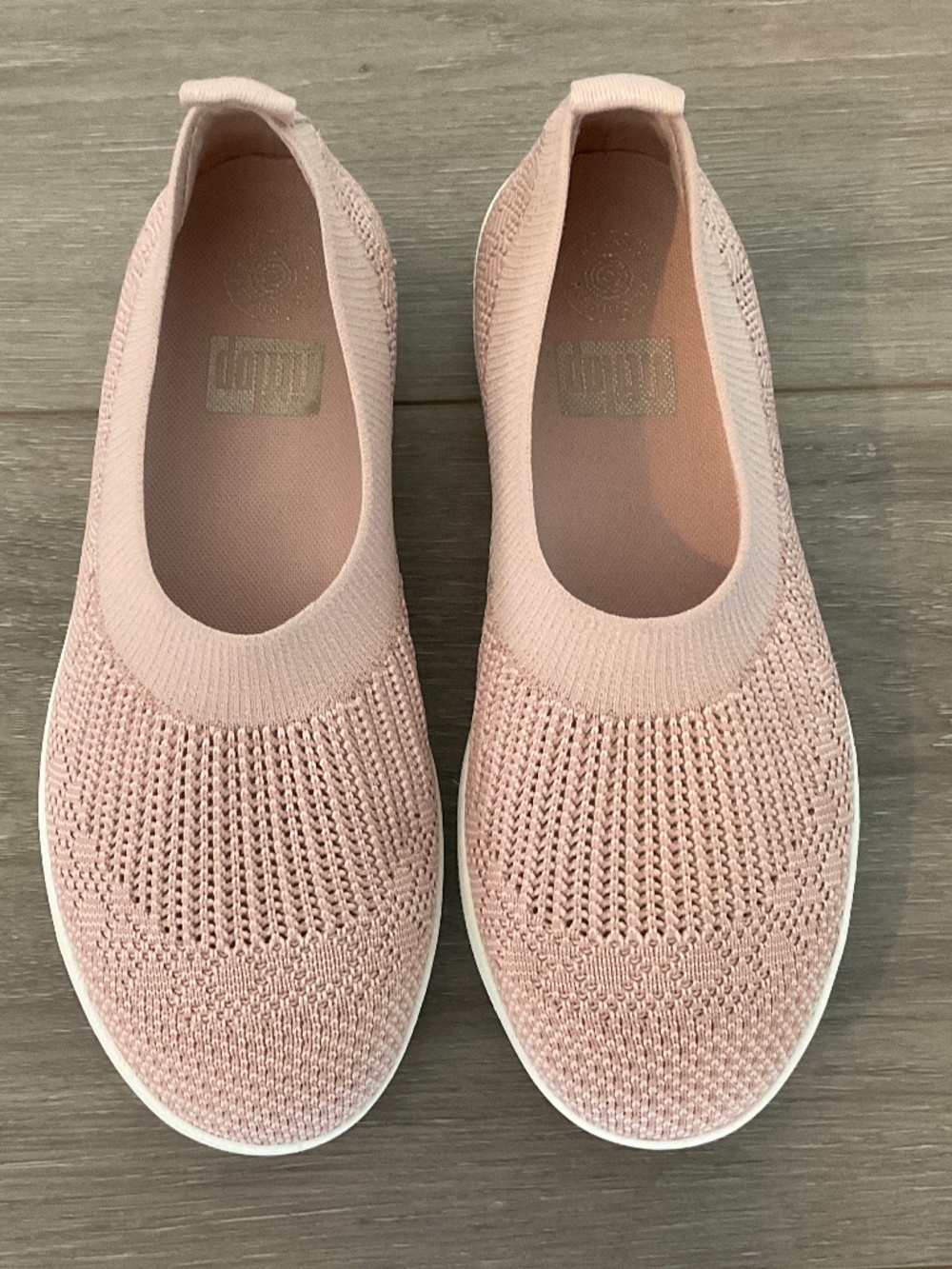 FITFLOP Uberknit Slip On Round Toe Stretch Mesh Ballet Flats Size 7.5